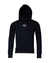 Dolce & Gabbana Black Crown Cotton Hooded Sweatshirt Sweater - IT44 | XS