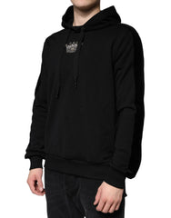 Dolce & Gabbana Black Crown Cotton Hooded Sweatshirt Sweater - IT50 | L - Hoodies