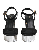 Dolce & Gabbana Svarta Kristall Ankelrem Keira Sandal Skor