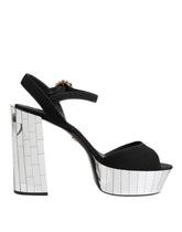 Dolce & Gabbana Black Crystal Ankle Strap Keira Sandal Shoes - Sandals