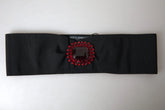 Dolce & Gabbana Black Crystal Brass Wide Waist Runway Belt - IT46|XL - Belts
