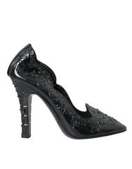Dolce & Gabbana Black Crystal CINDERELLA Heels Pumps Shoes - EU40/US9.5 - Heels