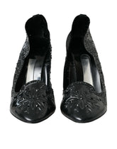 Dolce & Gabbana Black Crystal CINDERELLA Heels Pumps Shoes - EU40/US9.5