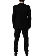 Dolce & Gabbana Black Crystal Embellished 2 Piece Suit