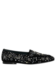 Dolce & Gabbana Black Crystal Embellished Dress Loafers Shoes - EU44/US11
