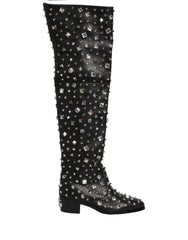 Dolce & Gabbana Černé boty s krystaly - EU44/US11