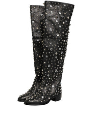 Dolce & Gabbana Černé boty s krystaly – EU44/US11