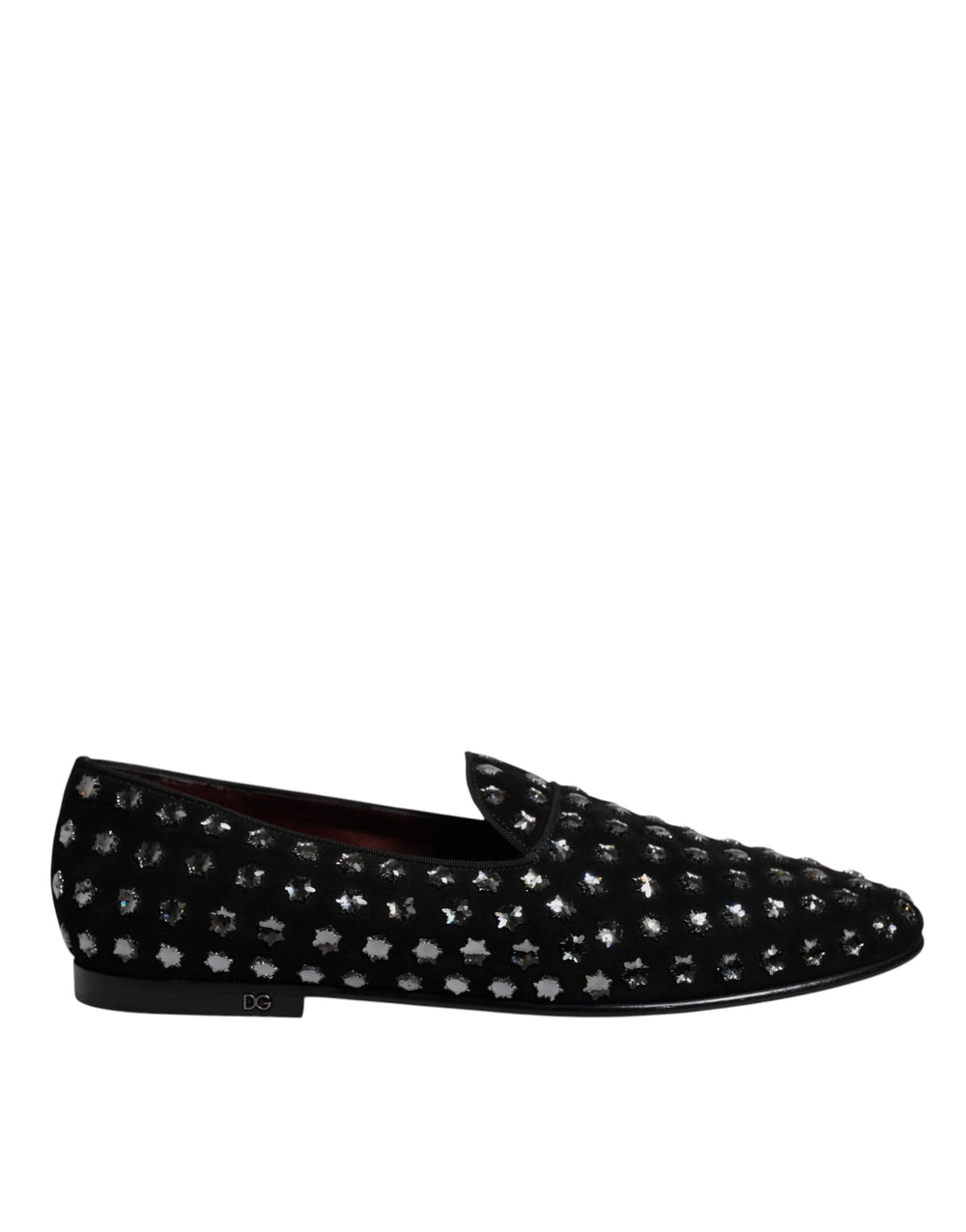Dolce & Gabbana Black Crystal Embellished Loafers Dress Shoes - EU43/US10 - Flats