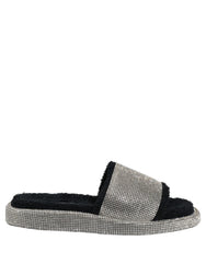 Dolce & Gabbana Schwarze Plateausandalen mit Kristallverzierung für Herren - EU44/US11