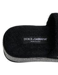 Dolce & Gabbana Sandálias Plataforma com Cristais Pretos - Sandálias