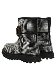 Botas cortas con adornos de cristales negros Dolce & Gabbana - Talla EU44/US11