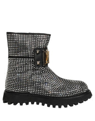 Botas cortas con adornos de cristales negros Dolce & Gabbana - Talla EU44/US11