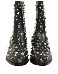 Dolce & Gabbana Mustat Kristallikoristeiset Lyhyet Saappaat – EU44/US11