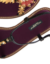 Dolce & Gabbana Svarta Kristall Guld Sandaler Läderskor