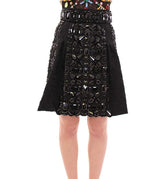 Dolce & Gabbana Black Crystal Handmade Above Knee Skirt - IT42|M - Skirts