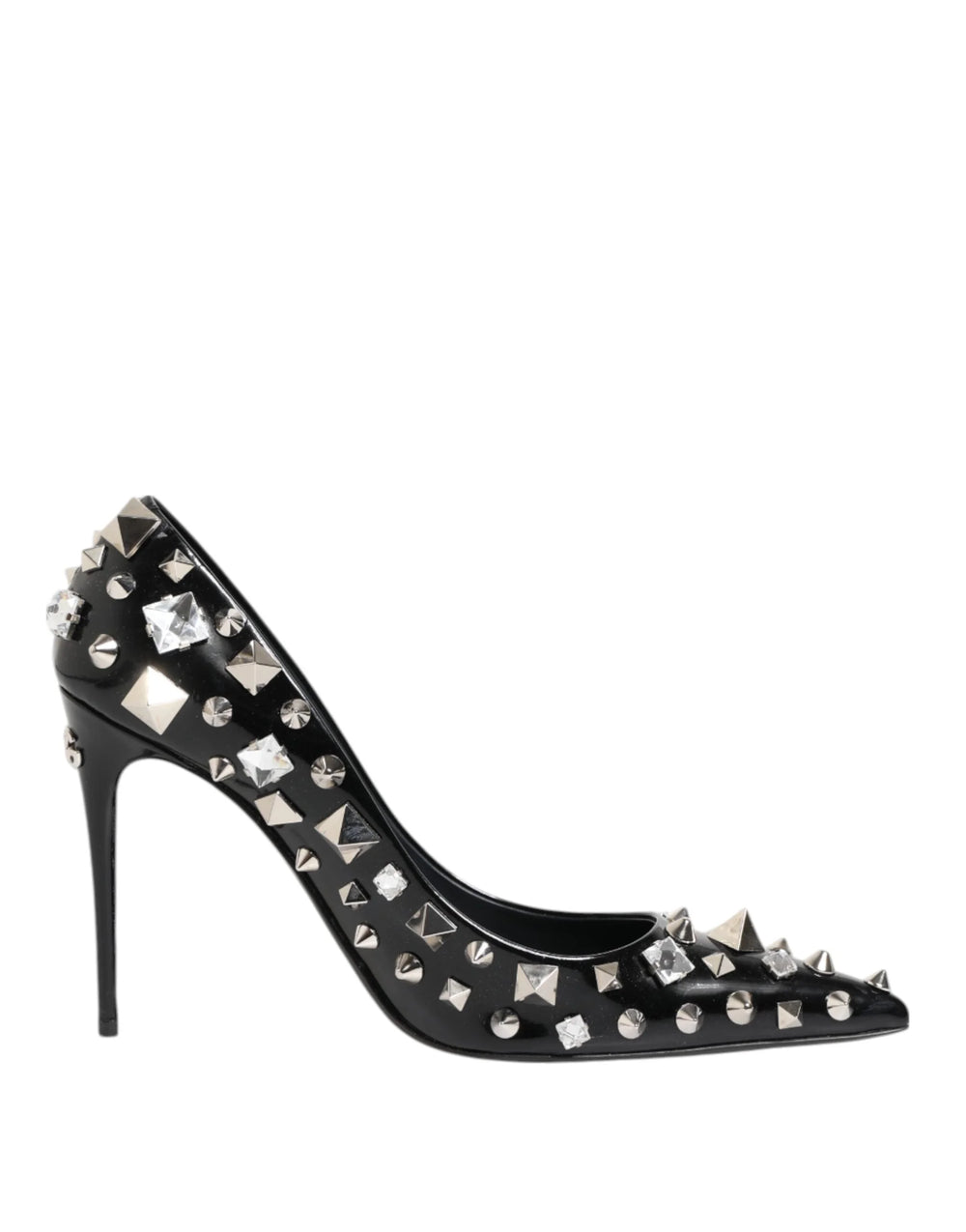 Dolce & Gabbana Black Crystals Studs Stiletto Pumps Shoes - EU39/US8.5 - Heels