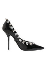 Dolce & Gabbana Black Crystals Studs Stiletto Pumps Shoes - EU39/US8.5 - Heels
