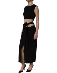 Dolce & Gabbana Black Cut Out Detail Sleeveless Maxi Dress - IT38 | XS