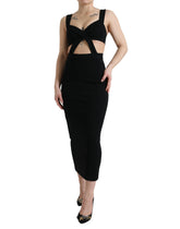 Dolce & Gabbana Black Cut Out Sleeveless Bodycon Midi Dress - IT38 | XS - Dresses