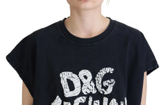 Dolce & Gabbana Black D&G Fashion Round Neck Cotton T-shirt - IT40|S - T-Shirts