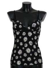 Dolce & Gabbana Black Daisy Print Dress Lingerie Chemisole - IT2 | S - Women’s Underwear Slips