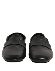 Dolce & Gabbana Black Deerskin Leather Driver Loafers Shoes - EU42/US9