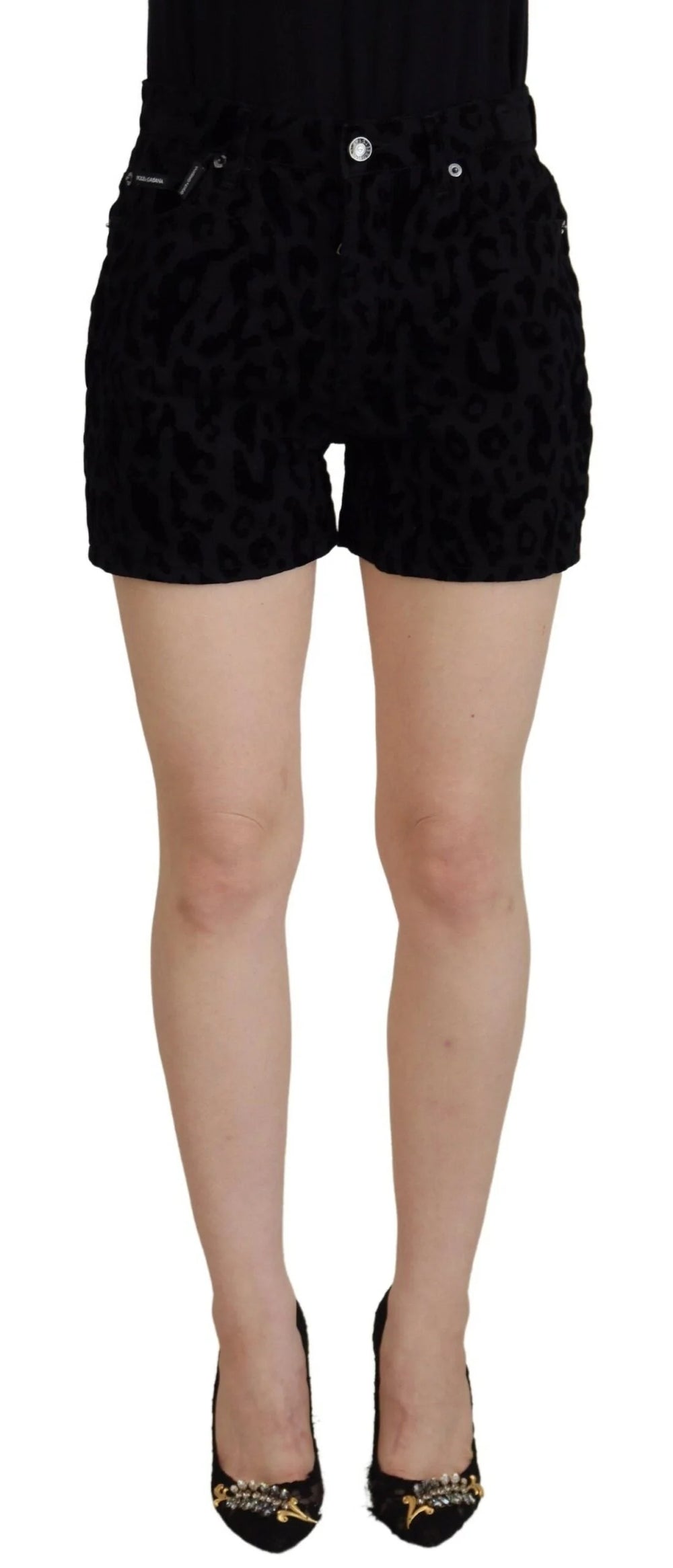Dolce & Gabbana Black Denim Cotton Stretch Hot Pants Shorts - IT40|S - Short Trousers