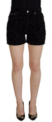 Dolce & Gabbana Black Denim Cotton Stretch Hot Pants Shorts - IT40|S - Short Trousers