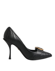 Dolce & Gabbana Black Devotion Leather Heels Pumps Shoes - Heels