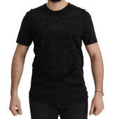 Dolce & Gabbana Black DG Baroque Cotton Crewneck T-shirt - IT52 | XL - T-Shirts