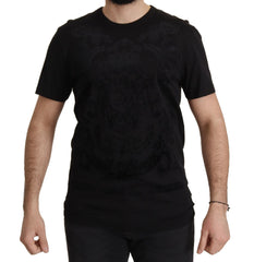 Dolce & Gabbana Black DG Baroque Cotton Crewneck T-shirt - IT52 | XL - T-Shirts