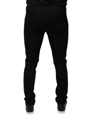 Dolce & Gabbana Black DG Crown Logo Cotton Skinny Denim Jeans - IT48 | M - Jeans