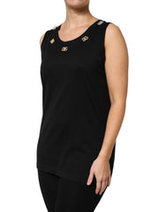 Dolce & Gabbana Black DG Embellished Sleeveless Tank Top - IT42|M - Tank Tops