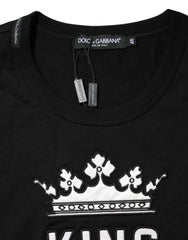 Dolce & Gabbana Black DG King Crown Cotton Crew Neck T-shirt - T-Shirts