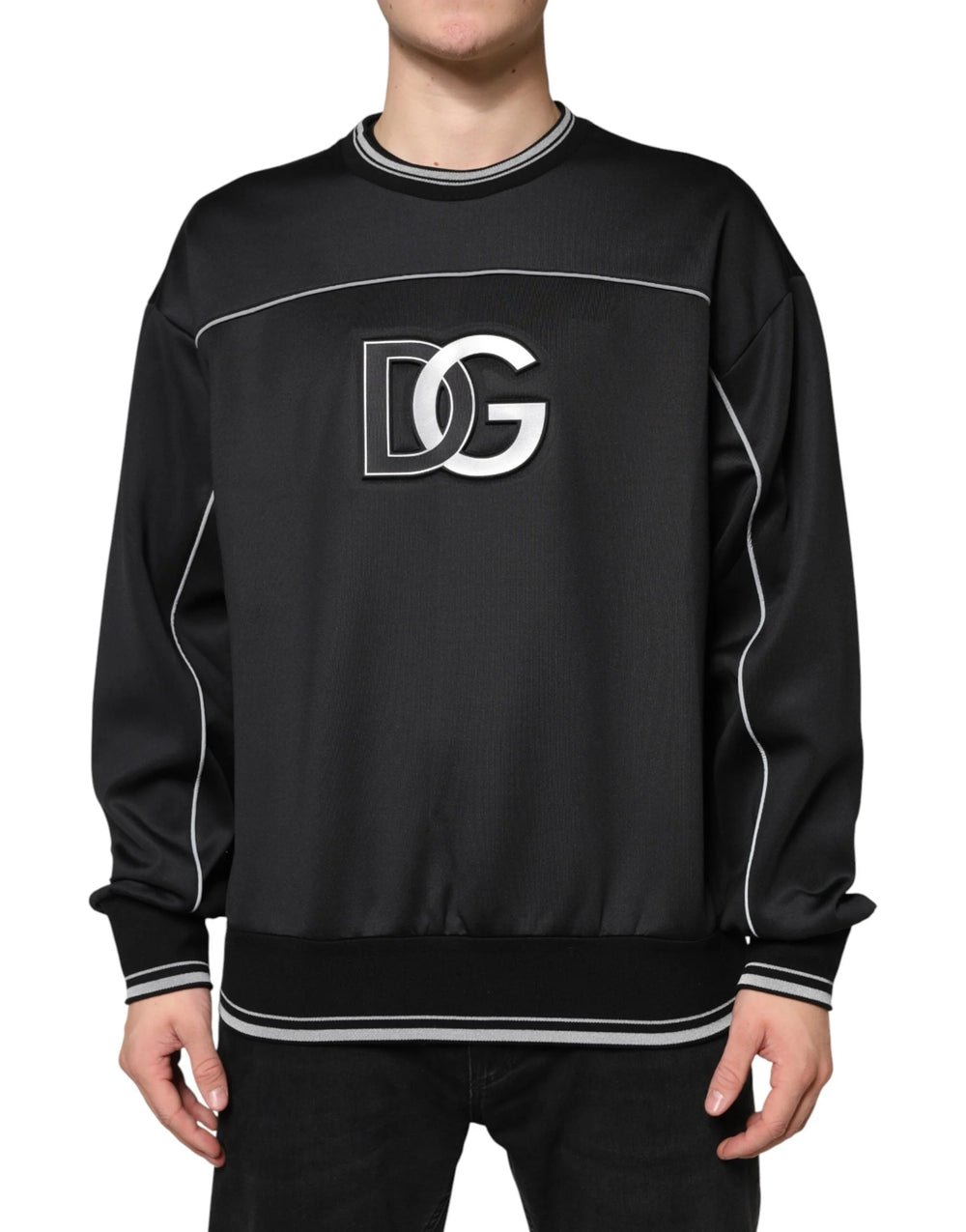 Dolce & Gabbana Black DG Logo Crew Neck Sweatshirt Sweater - IT52 | XL