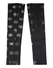 Dolce & Gabbana Black DG Logo Monogram Wool Stretch Arm Sleeves - Arm Warmers & Sleeves