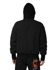 Dolce & Gabbana Black DG Logo Plaque Hooded Bomber Jacket - IT46 | S - Bomber Jackets