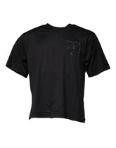 Dolce & Gabbana Black DG Logo Print Cotton Crew Neck T-shirt - IT50 | L - T-Shirts