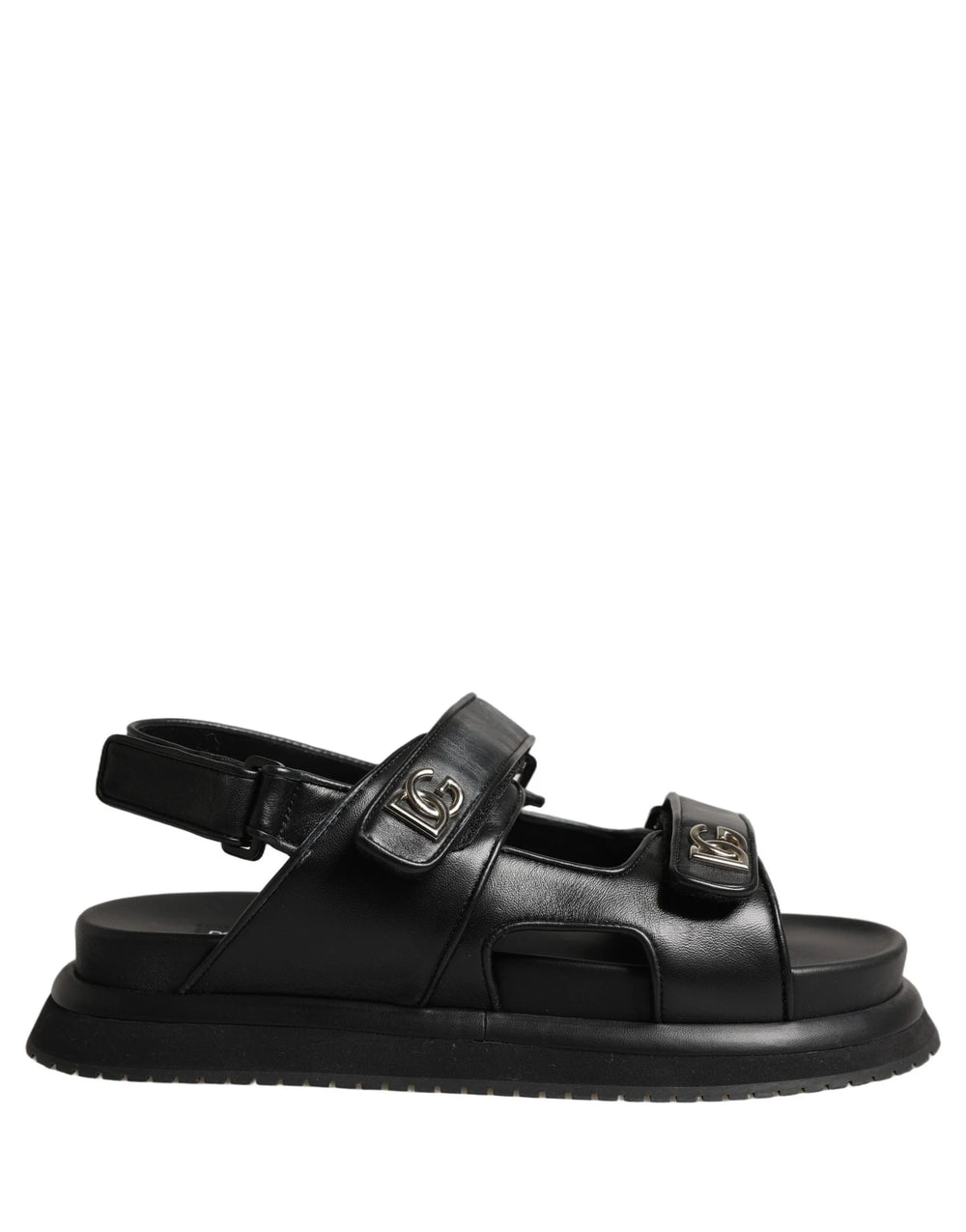 Dolce & Gabbana Black DG Logo Sandals Flats Slippers Shoes - EU43/US10