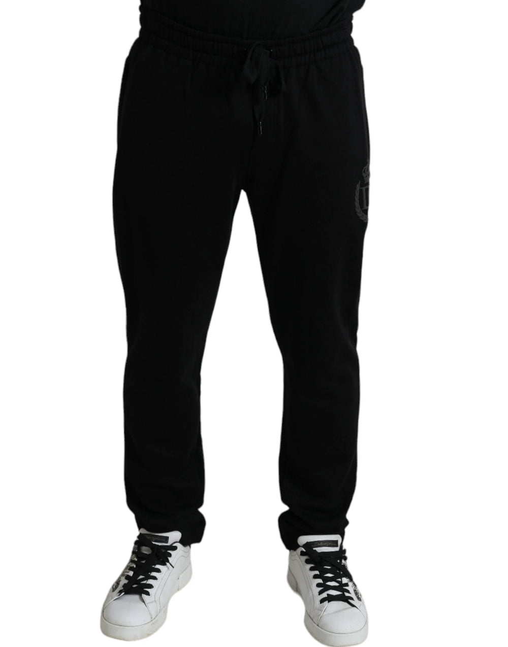 Dolce & Gabbana Black DG Logo Skinny Jogger Sweatpants Pants - Joggers