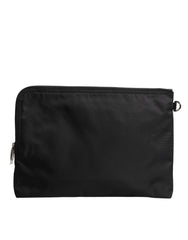 Dolce & Gabbana Black DG Milano Print Nylon Pouch Clutch Bag - Clutch Bags