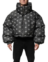 Dolce & Gabbana Black DG Monogram Full Zip Puffer Men Jacket - IT50 | L