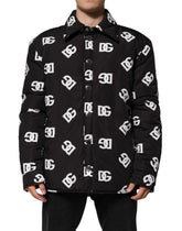 Dolce & Gabbana Black DG Monogram Nylon Windbreaker Jacket - Material: 100% Nylon / IT54 | XL - Windbreakers