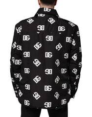 Dolce & Gabbana Black DG Monogram Nylon Windbreaker Jacket - Material: 100% Nylon / IT54 | XL - Windbreakers