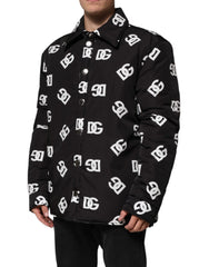 Dolce & Gabbana Black DG Monogram Nylon Windbreaker Jacket - Material: 100% Nylon / IT54 | XL - Windbreakers