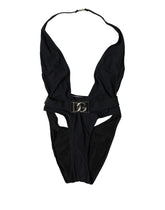 Dolce & Gabbana Black DG Nylon One-Piece Swimsuit Swimwear - IT1 | XS
