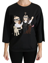 Dolce & Gabbana Black #dgfamily Top T-shirt Silk Blouse - Blouses