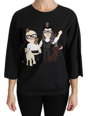 Dolce & Gabbana Black #dgfamily Top T-shirt Silk Blouse - Blouses