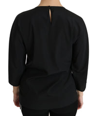 Dolce & Gabbana Black #dgfamily Top T-shirt Silk Blouse - Blouses