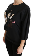 Dolce & Gabbana Black #dgfamily Top T-shirt Silk Blouse - Blouses